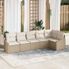Ensemble de Canapés avec coussin 6 pcs Beige polyrotin 518448518448