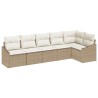 Ensemble de Canapés avec coussin 6 pcs Beige polyrotin 518448518448