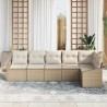 Ensemble de Canapés avec coussin 6 pcs Beige polyrotin 518448518448