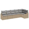 Ensemble de Canapés avec coussin 6 pcs Beige polyrotin 518449518449