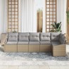 Ensemble de Canapés avec coussin 6 pcs Beige polyrotin 518449518449