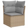 Ensemble de Canapés avec coussin 6 pcs Beige polyrotin 518449518449