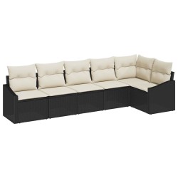 Ensemble de Canapés avec coussin 6 pcs Noir polyrotin 518451518451