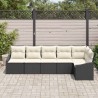 Ensemble de Canapés avec coussin 6 pcs Noir polyrotin 518451518451