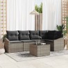 Ensemble de Canapés avec coussin 6 pcs Gris polyrotin 518452518452