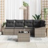Ensemble de Canapés avec coussin 6 pcs Gris polyrotin 518452518452