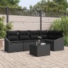Ensemble de Canapés avec coussin 6 pcs Noir polyrotin 518453518453