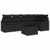 Ensemble de Canapés avec coussin 6 pcs Noir polyrotin 518453518453