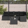 Ensemble de Canapés avec coussin 6 pcs Noir polyrotin 518453518453