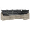 Ensemble de Canapés avec coussin 5 pcs Gris clair polyrotin 518454518454