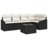 Ensemble de Canapés avec coussin 6 pcs Noir polyrotin 518456518456