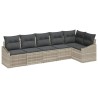 Ensemble de Canapés avec coussin 6 pcs Gris clair polyrotin 518457518457