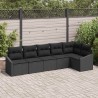 Ensemble de Canapés avec coussin 6 pcs Noir polyrotin 518458518458