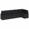 Ensemble de Canapés avec coussin 6 pcs Noir polyrotin 518458518458