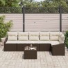Ensemble de Canapés avec coussin 7 pcs Marron polyrotin 518459518459