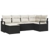 Ensemble de Canapés avec coussin 6 pcs Noir polyrotin 518460518460