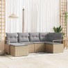 Ensemble de Canapés avec coussin 6 pcs Beige polyrotin 518462518462