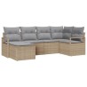 Ensemble de Canapés avec coussin 6 pcs Beige polyrotin 518462518462