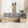 Ensemble de Canapés avec coussin 6 pcs Beige polyrotin 518462518462