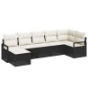 Ensemble de Canapés avec coussin 7 pcs Noir polyrotin 518463518463
