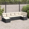 Ensemble de Canapés avec coussin 7 pcs Noir polyrotin 518463518463