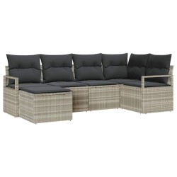 Ensemble de Canapés 6 pcs Gris clair polyrotin 518464518464