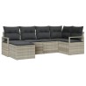 Ensemble de Canapés 6 pcs Gris clair polyrotin 518464518464