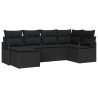 Ensemble de Canapés avec coussin 6 pcs Noir polyrotin 518465518465