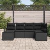 Ensemble de Canapés avec coussin 6 pcs Noir polyrotin 518465518465