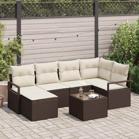 Ensemble de Canapés 7 pcs Marron polyrotin 518466518466