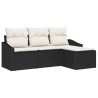 Ensemble de Canapés avec coussin 4 pcs Noir polyrotin 518468518468