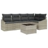 Ensemble de Canapés avec coussin 6 pcs Gris clair polyrotin 518471518471