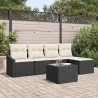 Ensemble de Canapés avec coussin 6 pcs Noir polyrotin 518472518472