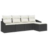 Ensemble de Canapés avec coussin 6 pcs Noir polyrotin 518472518472