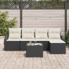 Ensemble de Canapés avec coussin 6 pcs Noir polyrotin 518472518472