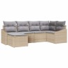 Ensemble de Canapés avec coussin 6 pcs Beige polyrotin 518473518473