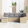 Ensemble de Canapés avec coussin 6 pcs Beige polyrotin 518473518473