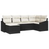 Ensemble de Canapés avec coussin 6 pcs Noir polyrotin 518474518474