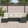 Ensemble de Canapés avec coussin 6 pcs Noir polyrotin 518474518474