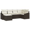 Ensemble de Canapés avec coussin 6 pcs Marron polyrotin 518475518475