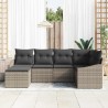 Ensemble de Canapés avec coussin 6 pcs Gris polyrotin 518476518476