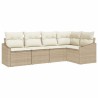 Ensemble de Canapés avec coussin 5 pcs Beige polyrotin 518477518477