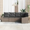 Ensemble de Canapés avec coussin 5 pcs Gris polyrotin 518479518479