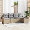 Ensemble de Canapés avec coussin 5 pcs Beige polyrotin 518481518481