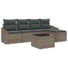 Ensemble de Canapés avec coussin 6 pcs Gris polyrotin 518482518482