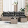 Ensemble de Canapés avec coussin 6 pcs Gris polyrotin 518482518482