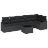 Ensemble de Canapés avec coussin 7 pcs Noir polyrotin 518483518483