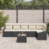 Ensemble de Canapés avec coussin 7 pcs Noir polyrotin 518485518485