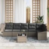 Ensemble de Canapés avec coussin 7 pcs Gris polyrotin 518487518487