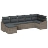 Ensemble de Canapés avec coussin 7 pcs Gris polyrotin 518493518493